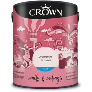 Crown Matt Emulsion - Creme De La Rose / 5l by Crown Paints