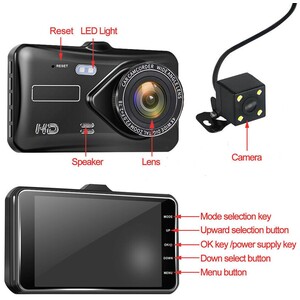 Dual Lens Dash Cam - Black