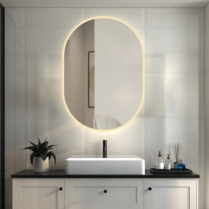 Oval Bathroom Mirror with LED Lights by AicaBathroom