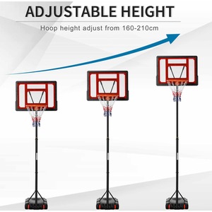 HOMCOM Basketball Hoop Stand with Adjustable Height - Black by HOMCOM