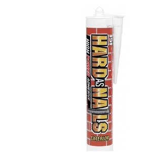 Solvent Free Hard As Nails High Power Adhesive Cartridge For Exterior Out Use - White by Hard as Nails