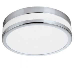 Eglo LED Palermo Bathroom Ceiling Light - Chrome And Satin Glass - Grey by EGLO
