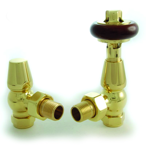Towelrads Traditional Cross-Head Manual Angled Valve & Lockshield Set by Towelrads