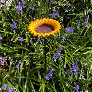 Cast Iron Wild Bird Sunflower Dish Bird Feeder - Yellow by Selections