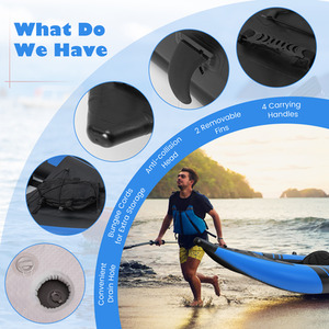 Inflatable Kayak Set - Blue by Costway