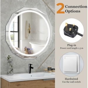 LED Bathroom Wall Mounted Mirror - Silver by GAINOOM