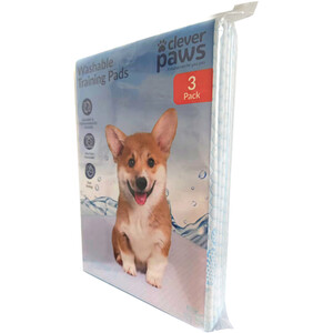 Pack of 3 Clever Paws Washable Puppy Training Pads by Clever Paws