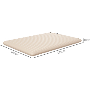 Outsunny Double Air Bed Inflatable Mattress with Foot Pumps - White by Outsunny