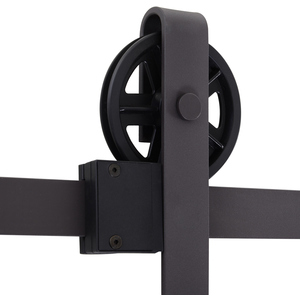 HOMCOM Sliding Barn Door Hardware Carbon Steel Kit - Deep Coffee by HOMCOM