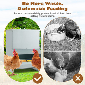 Automatic Poultry Feeder - Silver by Costway