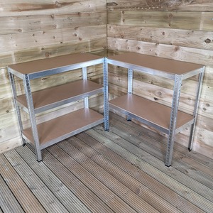 2 Pack Heavy Duty Shelving Unit 5 Tier Multipurpose Metal Racking - Grey by Samuel Alexander