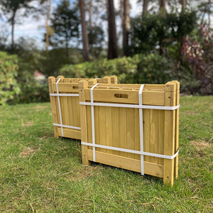 Square Wooden Planters in Tan (Set of 2) - Tan by Selections