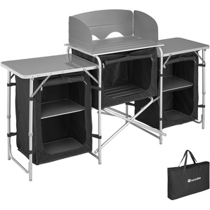 Large Camping Kitchen Station - Black by tectake