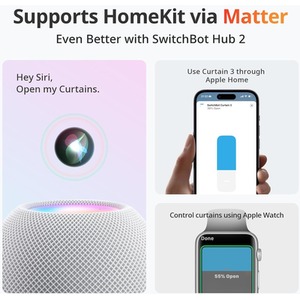 SwitchBot Smart Automatic Curtain Opener Rod - White by Switchbot