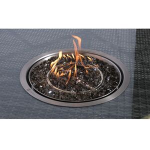 Arizona Fire Pit Round Rattan Patio Dining Set - Grey / 6 by Giardino