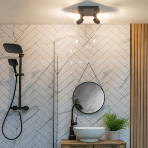 Benton 4 Way Square Plate Ceiling Spotlight Matt Black - Black by ValueLights