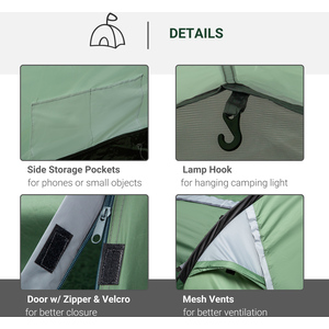 Outsunny 3-4 Person Weatherproof Tent, Green - Dark Green by Outsunny