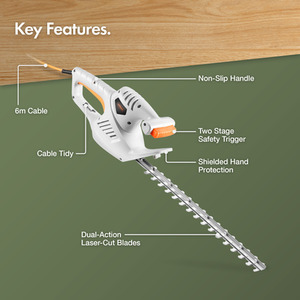 450W Electric Hedge Trimmer - Grey by VonHaus