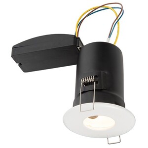 Shieldplus Fire Rated Bathroom Recessed Light Matt White, Glass IP65, GU10 - Glass