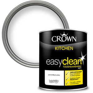 Crown Easyclean Kitchen Paint - Pure Brilliant White / 1l by Crown Paints