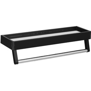 Livingandhome Black Wall Mirror with Shelf and Towel Bar - Black by Livingandhome