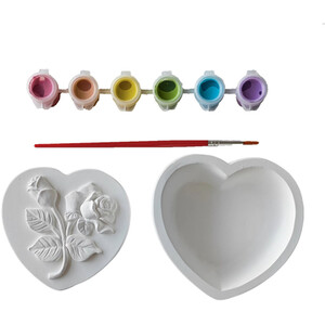 Paint Your Own Heart Trinket Box - White by Art Studio