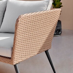 Rattan Outdoor Sofa Set - Seychelles Grey Corner Garden Sofa and Table - 9 Seat - Brown by FurnitureboxUK