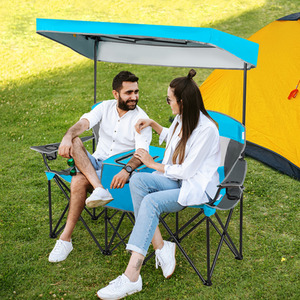 Double Sunshade Folding Chairs by Costway