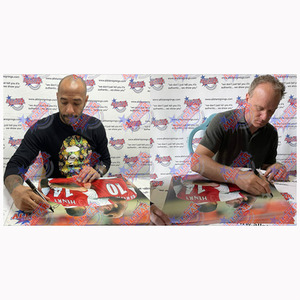 Henry and Bergkamp Signed and Framed Arsenal Photograph - Red by Allstarsignings
