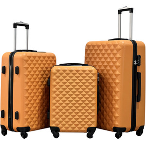 3pc ABS 4 Wheel Diamond Luggage Set by Groundlevel