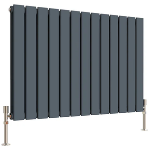 Flat Panel Horizontal Designer Radiators - Anthracite / 884mm / 58mm / 1286W