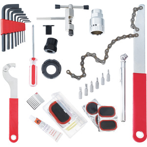 Tool Kit - 50-Piece DIY Set for Bikes - Grey by tectake