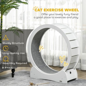 PawHut Cat Treadmill, Wooden Cat Exercise Wheel with Carpeted Runway by PawHut