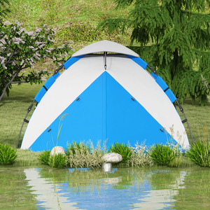 Outsunny 3-4 Man Camping Tent, Quick Setup Family Tent by Outsunny