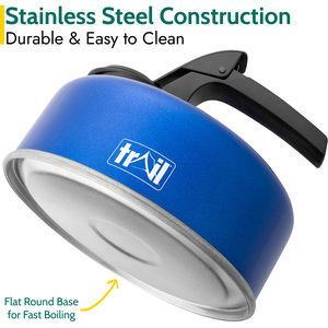 Lightweight Whistling Camping Kettle - Blue / 16cm by Trail