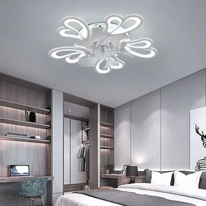 Acrylic Petal Ceiling Fan Light with Tri-Color Dimmable Lighting - White by Livingandhome