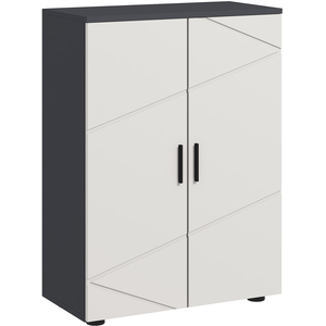 kleankin Small Bathroom Storage Cabinet with Doors and Shelves - Grey by kleankin