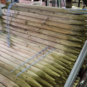 50mm Round Wooden Posts Treated by True Products