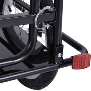 HOMCOM Folding Bicycle Cargo Storage Cart and Luggage Trailer with Hitch Black - Black by HOMCOM