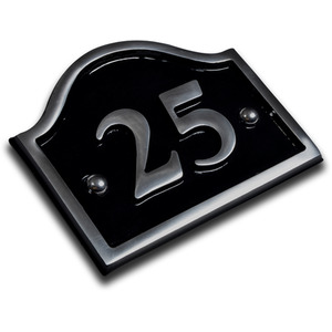 Aluminium Bridge House Number 25 - Black by The House Nameplate Company