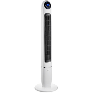 Tower Fan with Touchscreen Timer and 3-Speed Settings - White+Black by komore