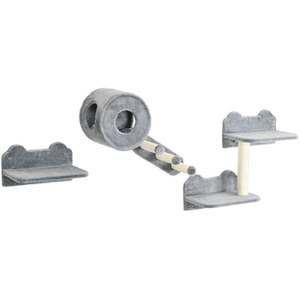 PawHut Four-Piece Wall-Mounted Cat Tree - Grey by PawHut