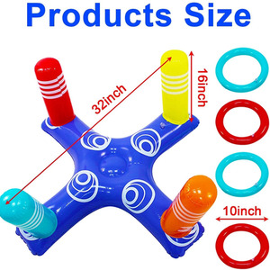 Inflatable Ring Toss Water Game for Pools - blue
