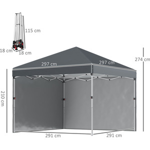 Outsunny 3x3(M) Pop Up Gazebo Party Tent by Outsunny