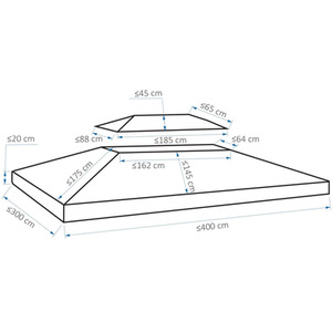 Outsunny Patio Gazebo Tent Cover Replacement by Outsunny