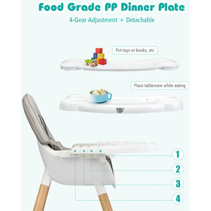 Baby Highchair Infant Feeding Seat - Grey by Costway