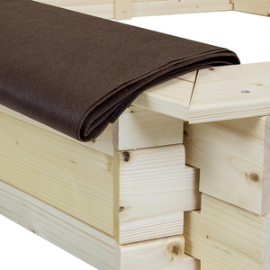 Kids Children Outdoor Hexagonal FSC Wood Sand Pit Box Play - Brown by Charles Bentley