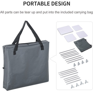 Outsunny 3-Shelf Camping Cupboard Kitchen Station - Grey by Outsunny