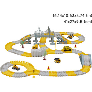 Kidkid Construction Race Track Toy Set for Kids - Yellow by Kidkid