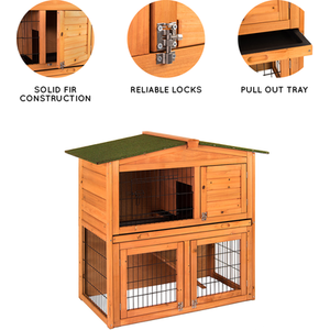 2 Tier Wooden Pet Hutch - Wood by Vida Designs